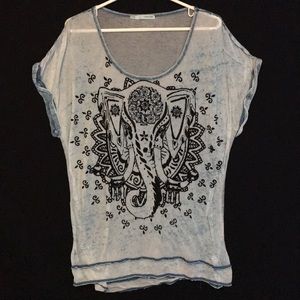 Maurice’s Beautiful Elephant Semi Sheer T Shirt